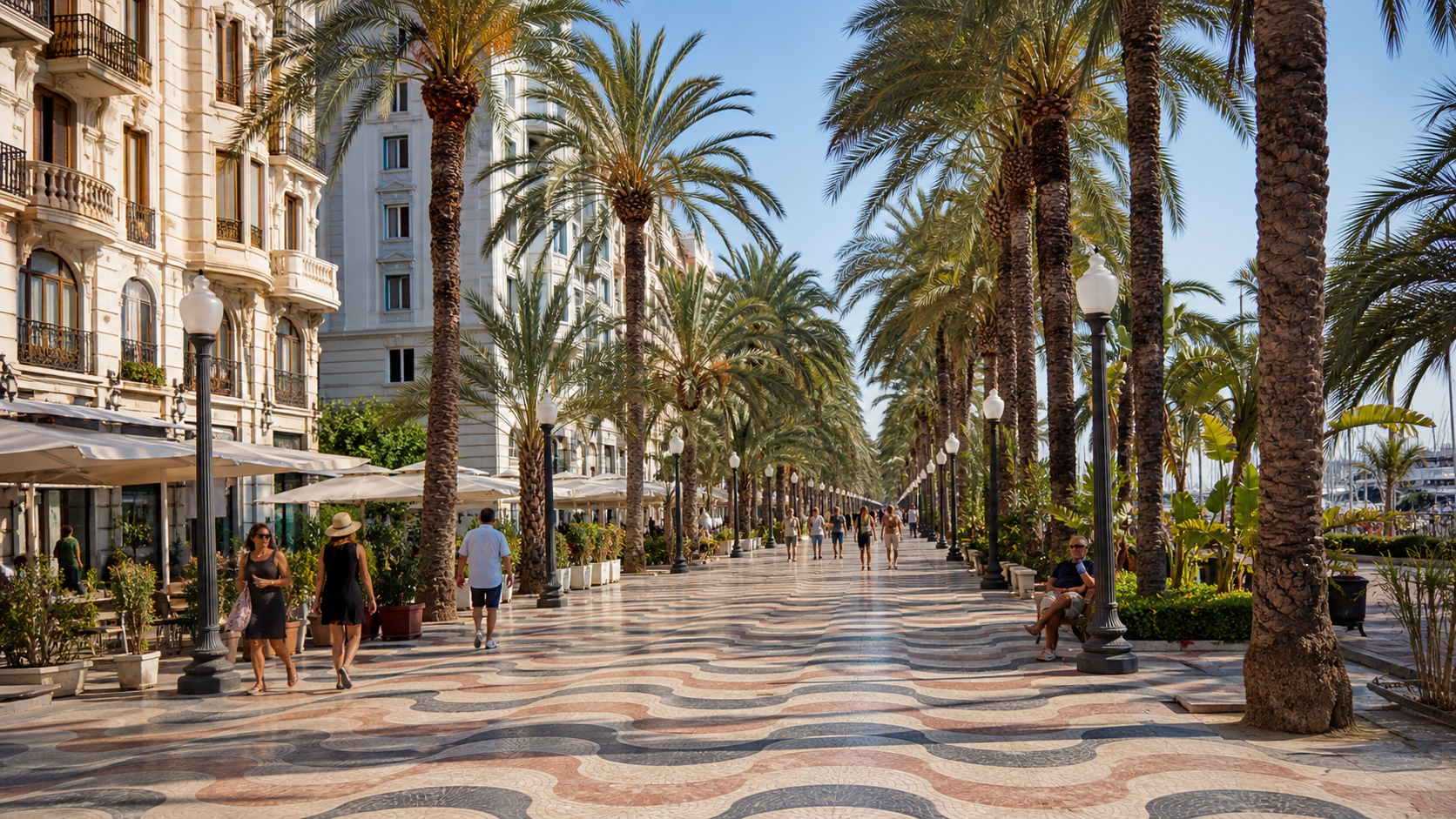 Palm-lined Explanada de España in Alicante