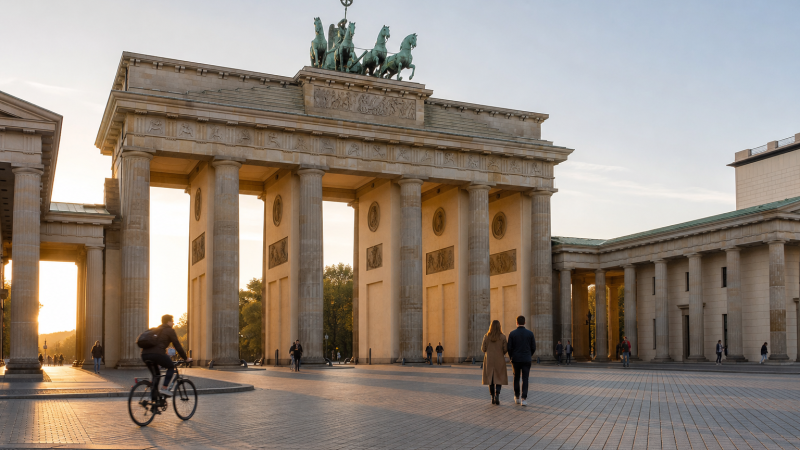 Brandenburg Gate in Berlin in morning light