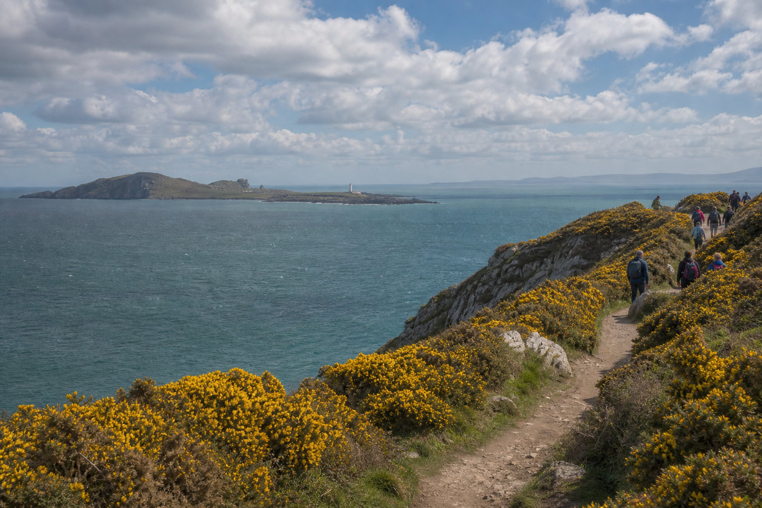 Coastal walking trail above Dublin Bay at Howth