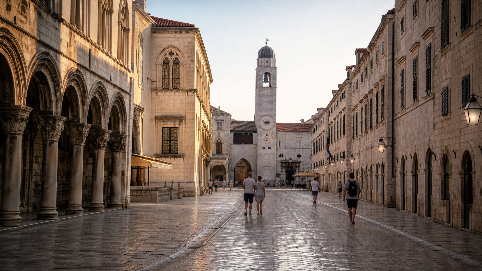 Stradun through the historic Old Town of Dubrovnik