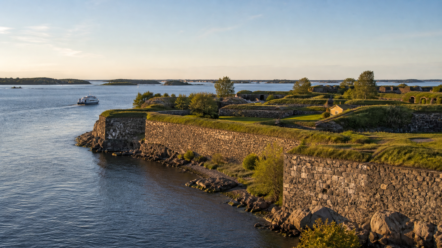 Suomenlinna sea fortress beside the Baltic Sea in Helsinki