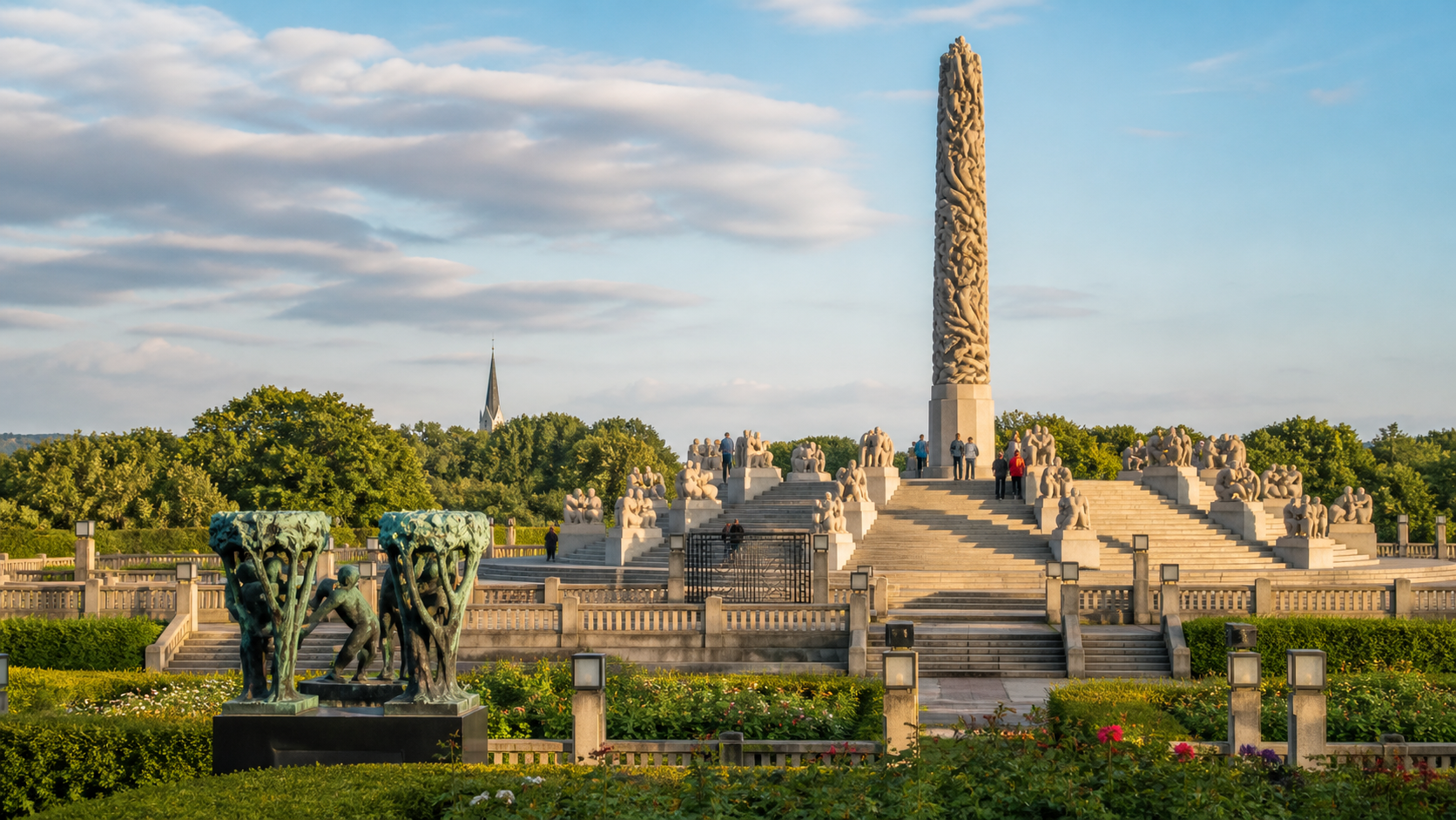 Vigeland Sculpture Park and the Monolith in Oslo