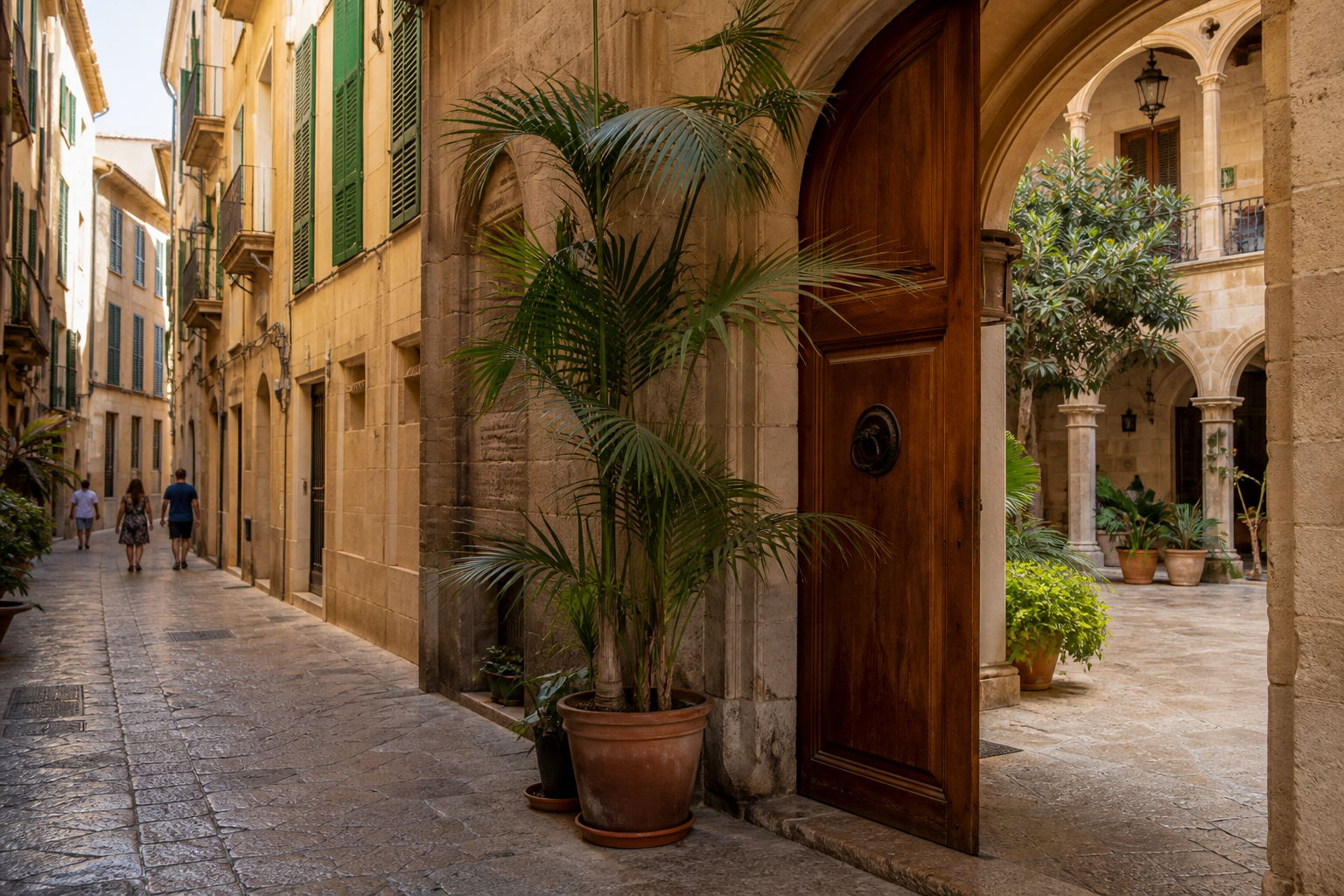 Historic lane and courtyard in Palma old town