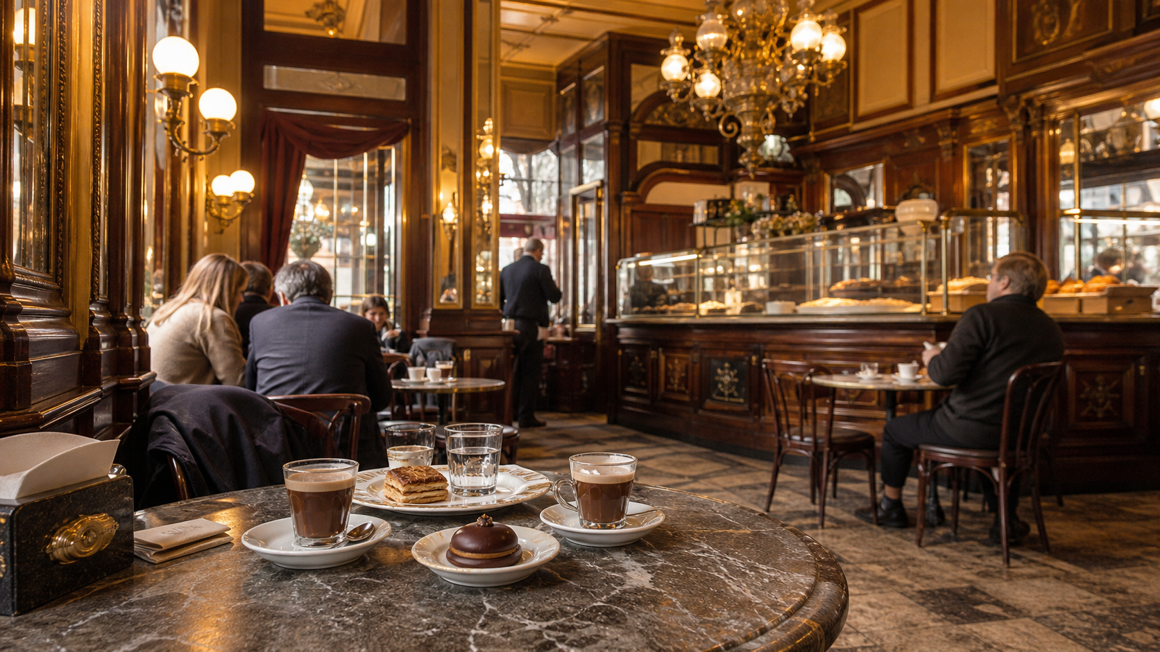Historic Turin café with bicerin drinks and Piedmont pastries