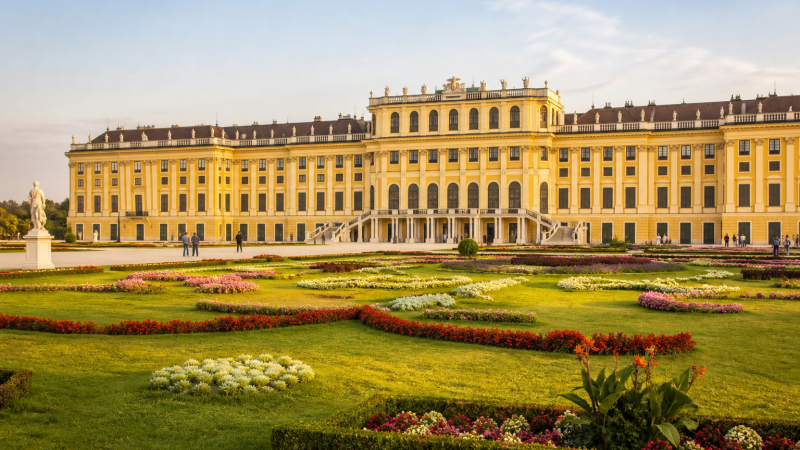 Schönbrunn Palace and formal gardens in Vienna